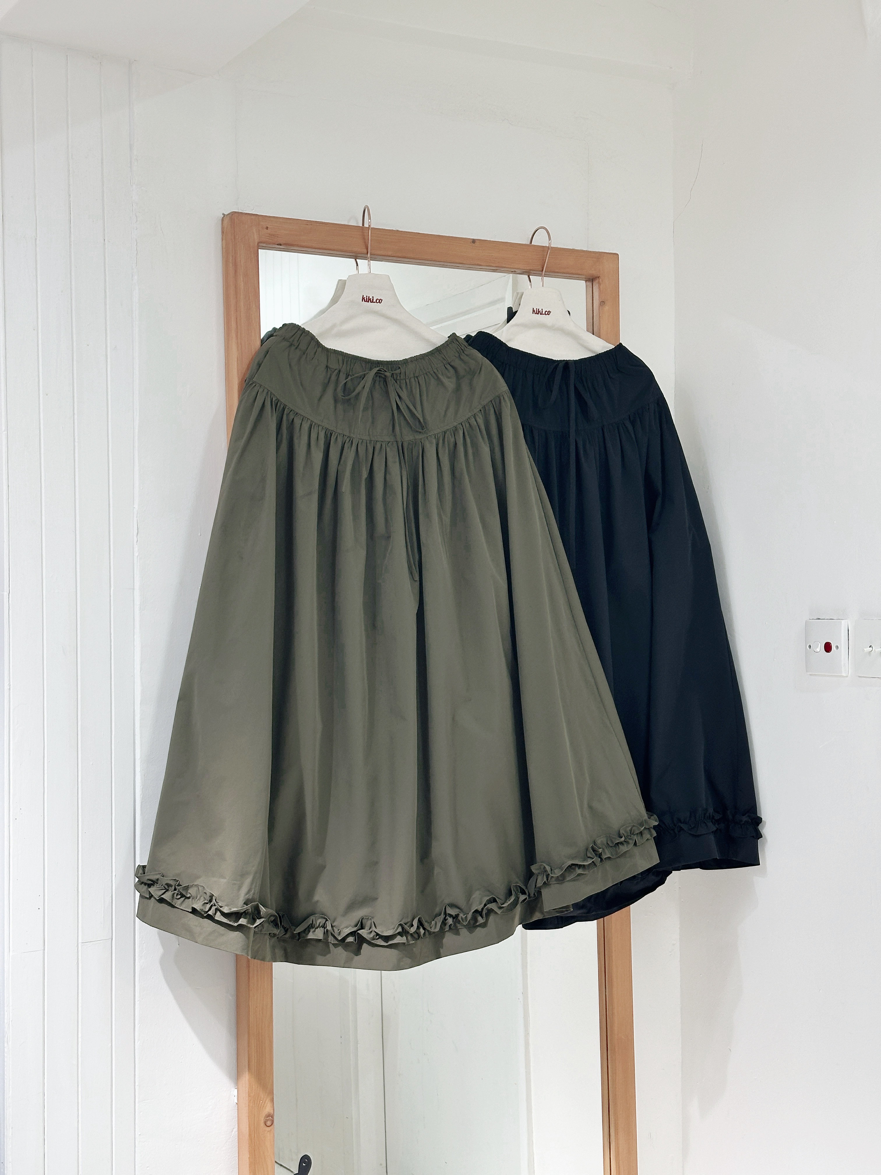 索索料綁腰ruffle邊底半裙