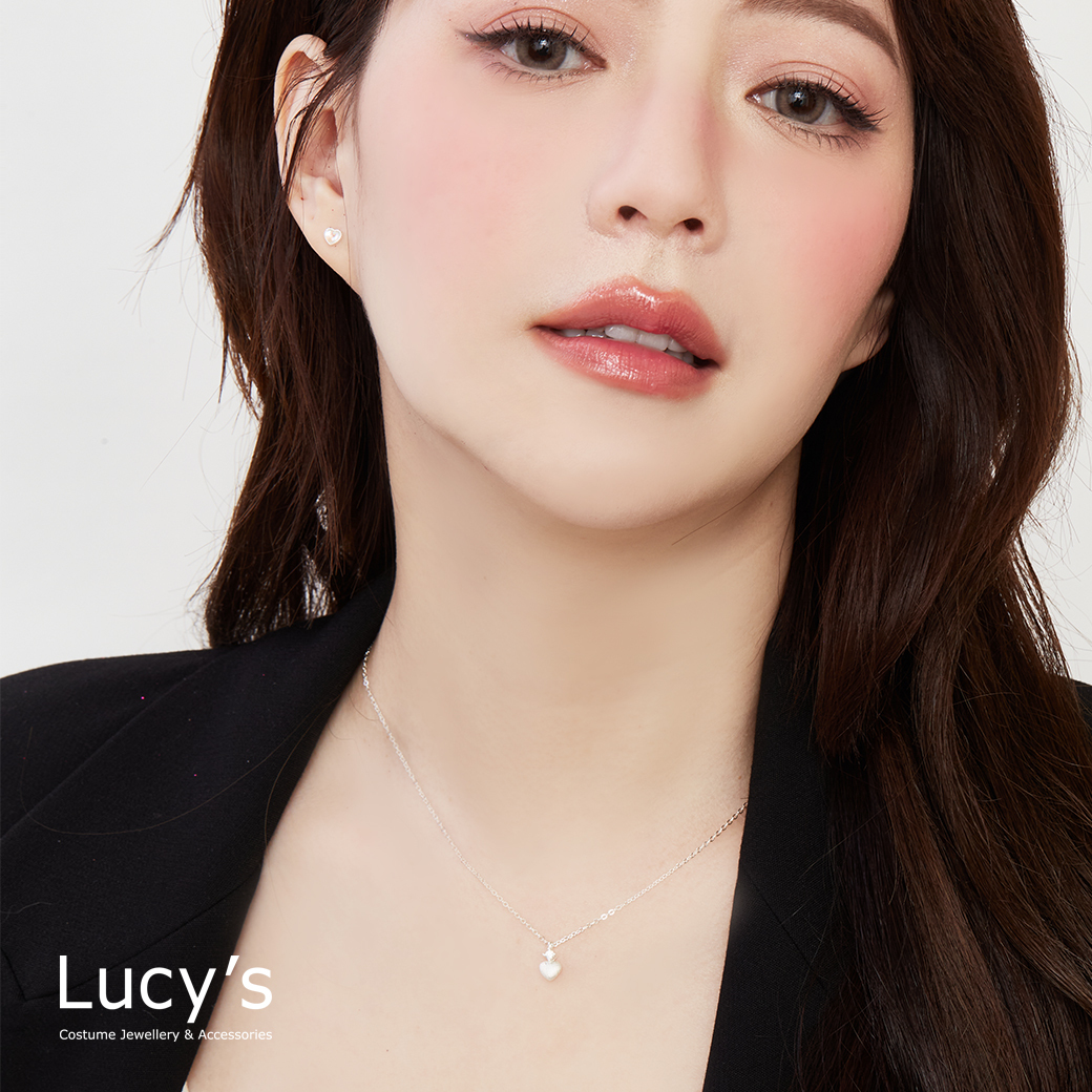 925純銀 霧面心光 項鍊 (128452)