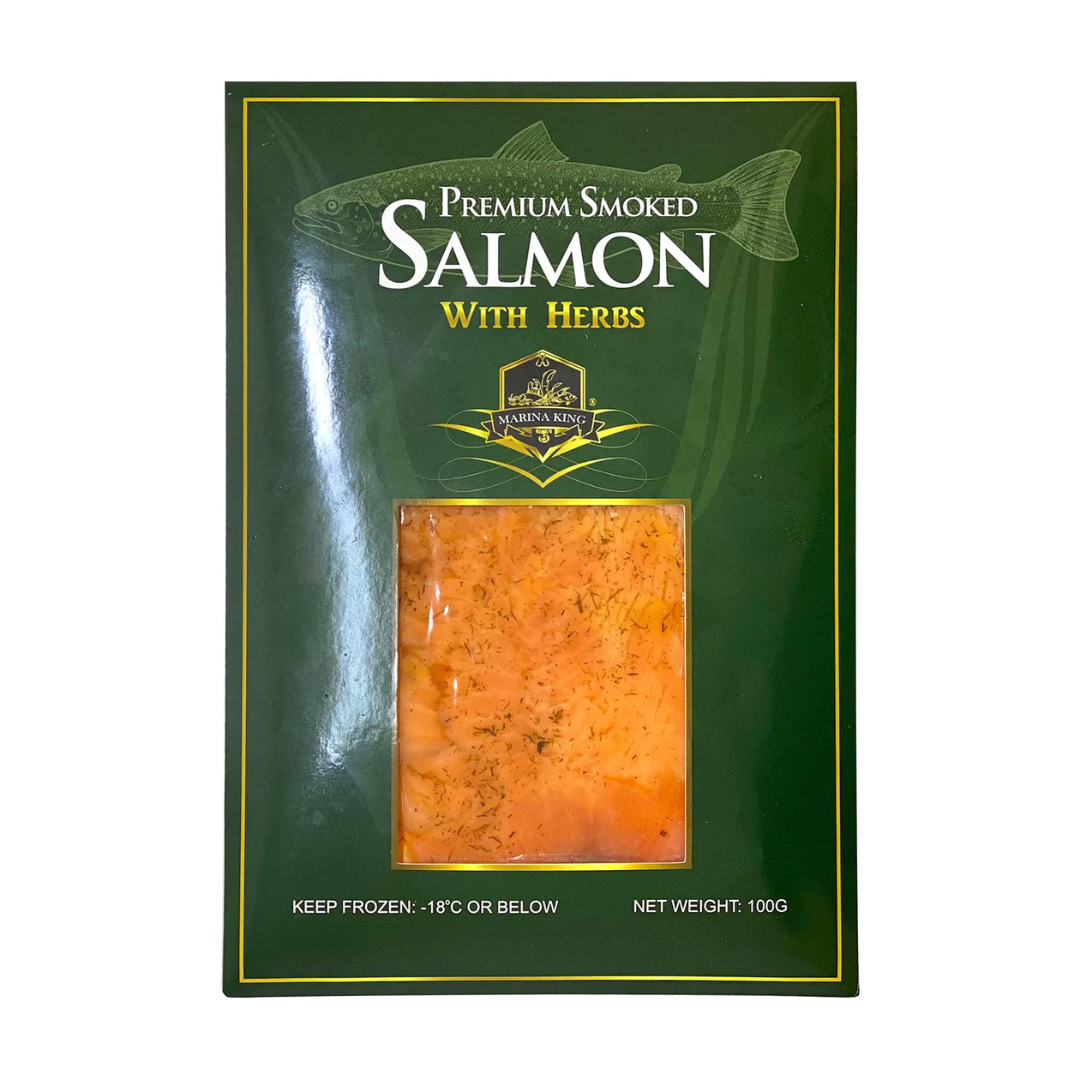 Marina King Norway Frozen Premium Smoked Salmon With Herbs 100g