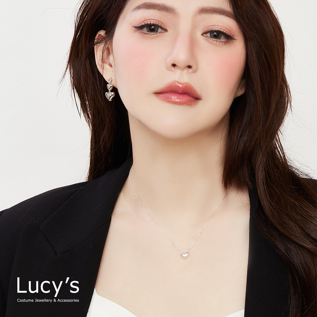 925純銀 立體小愛心 項鍊 (129047)