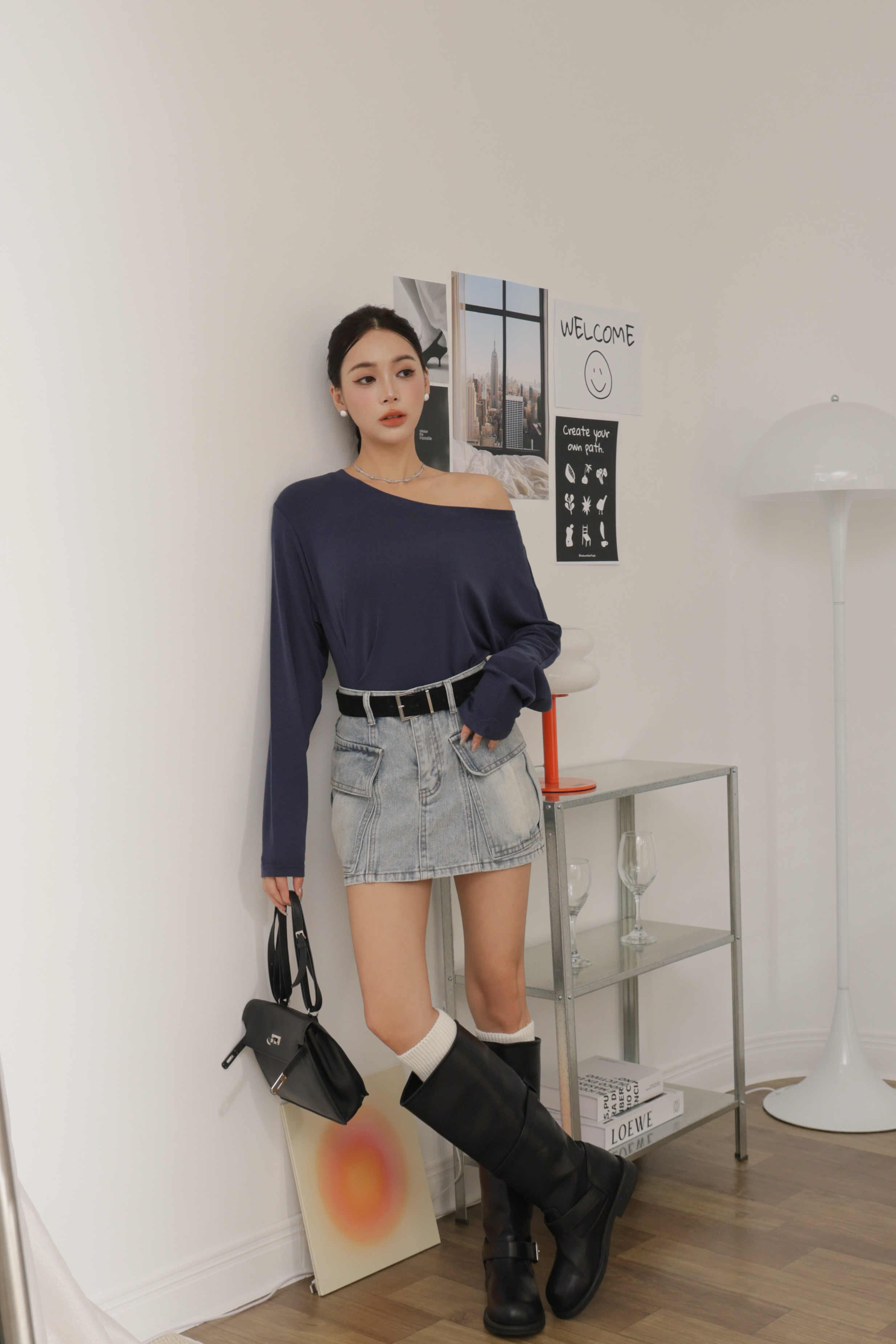 （現貨）下擺抓皺多way上衣 L33