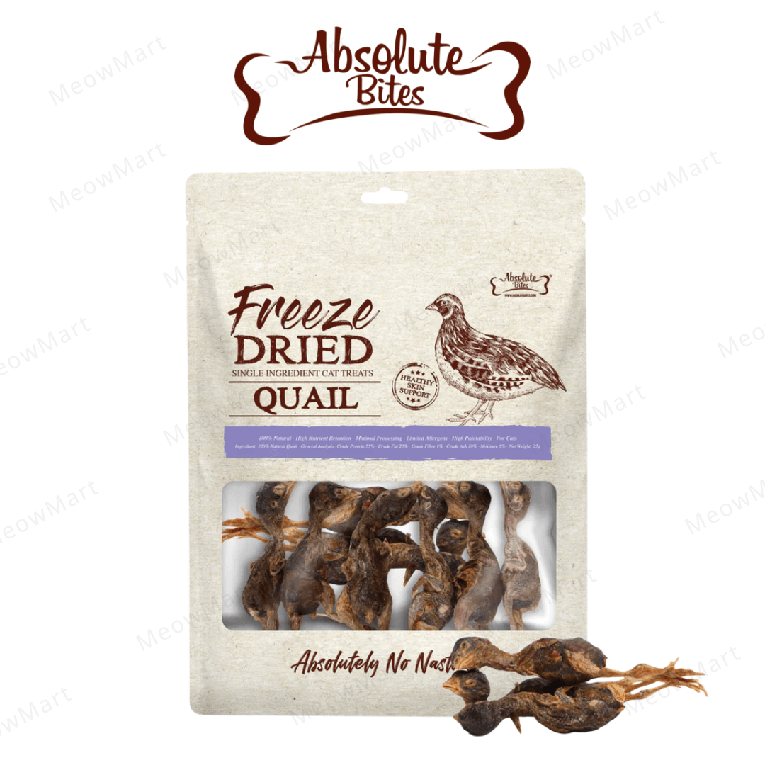 Absolute Bites 凍乾鵪鶉 (貓用) 25g
