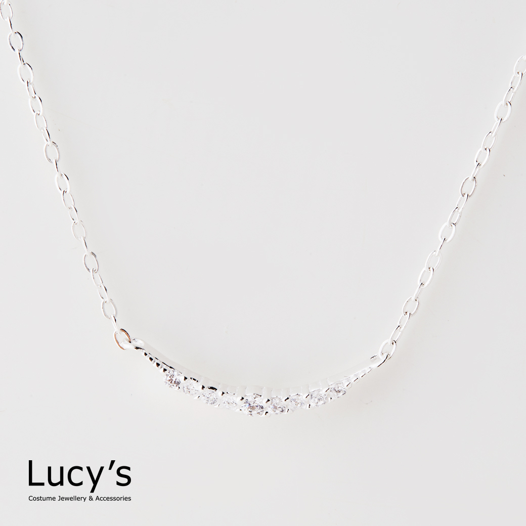 925純銀 弧形光影 項鍊 (二色) (128912/128913)