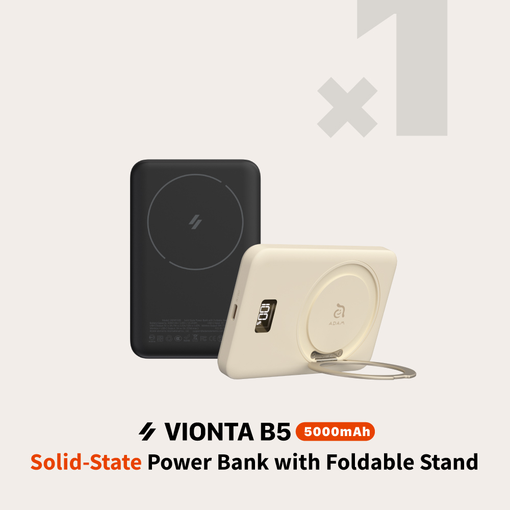 VIONTA B5 Solid-State Power Bank with Foldable Stand