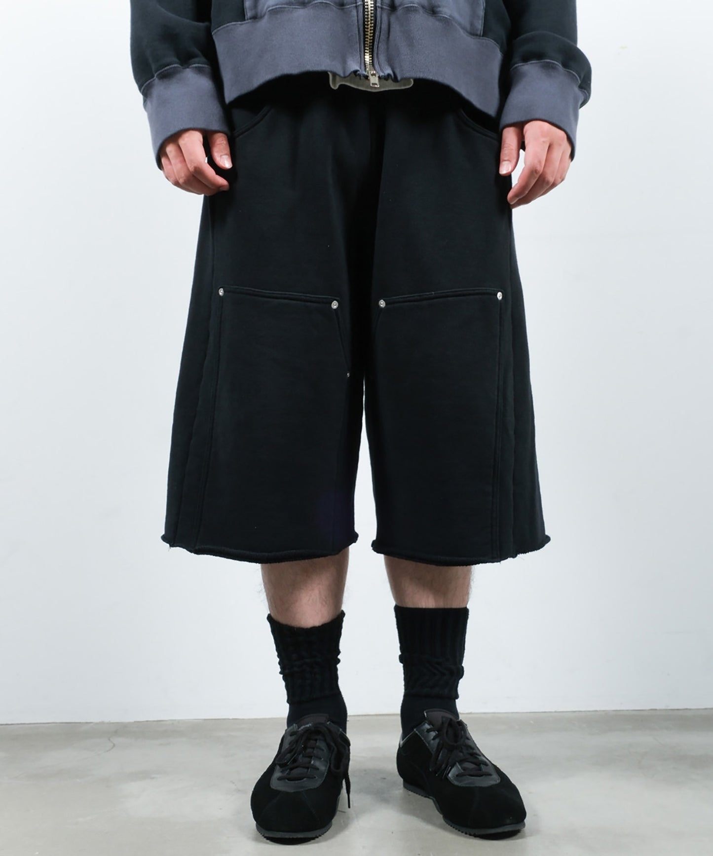JieDa - 3/4 DOUBLE KNEE SWEAT PANTS / 2COLORS