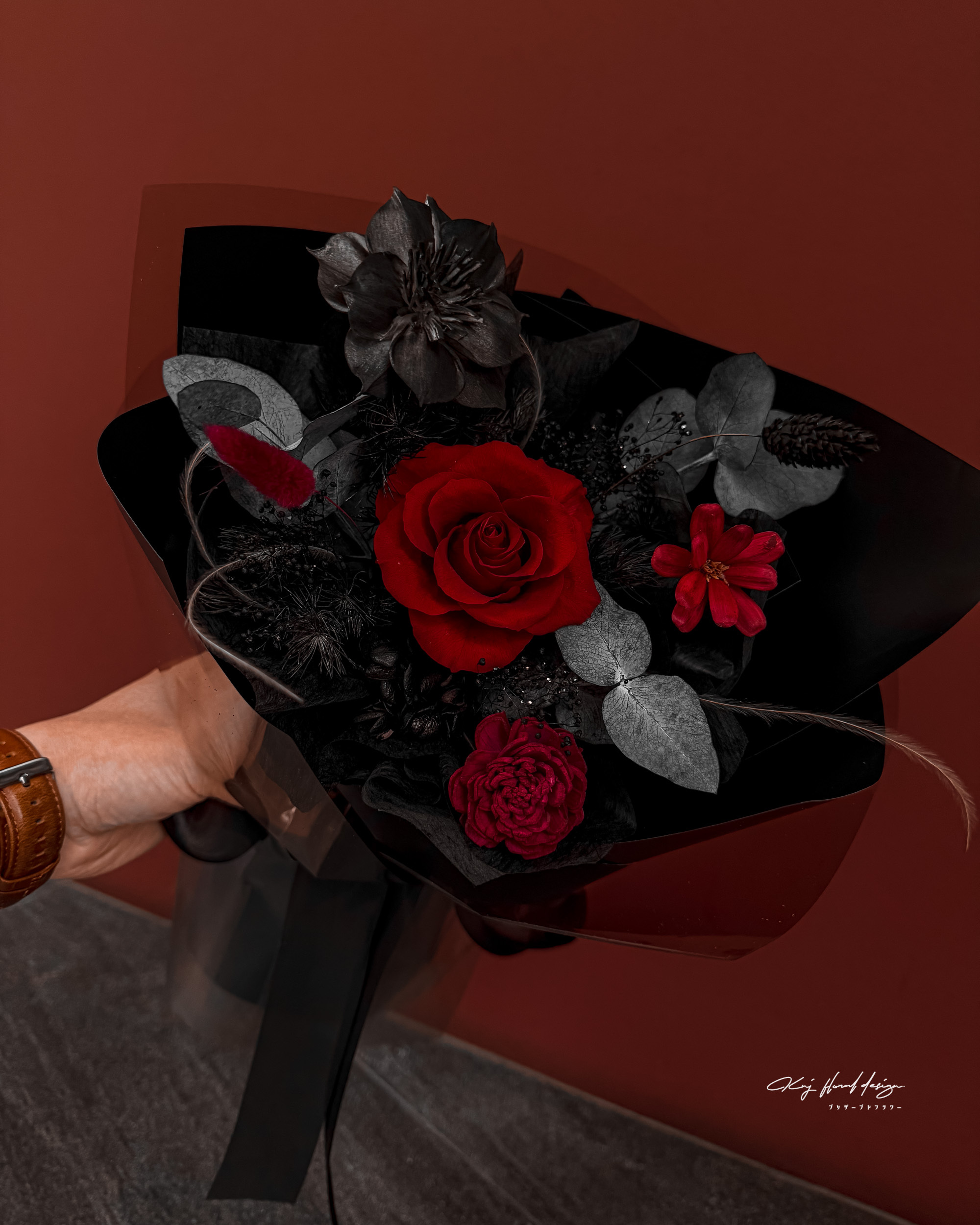 永恆餘燼．單朵永生玫瑰花束