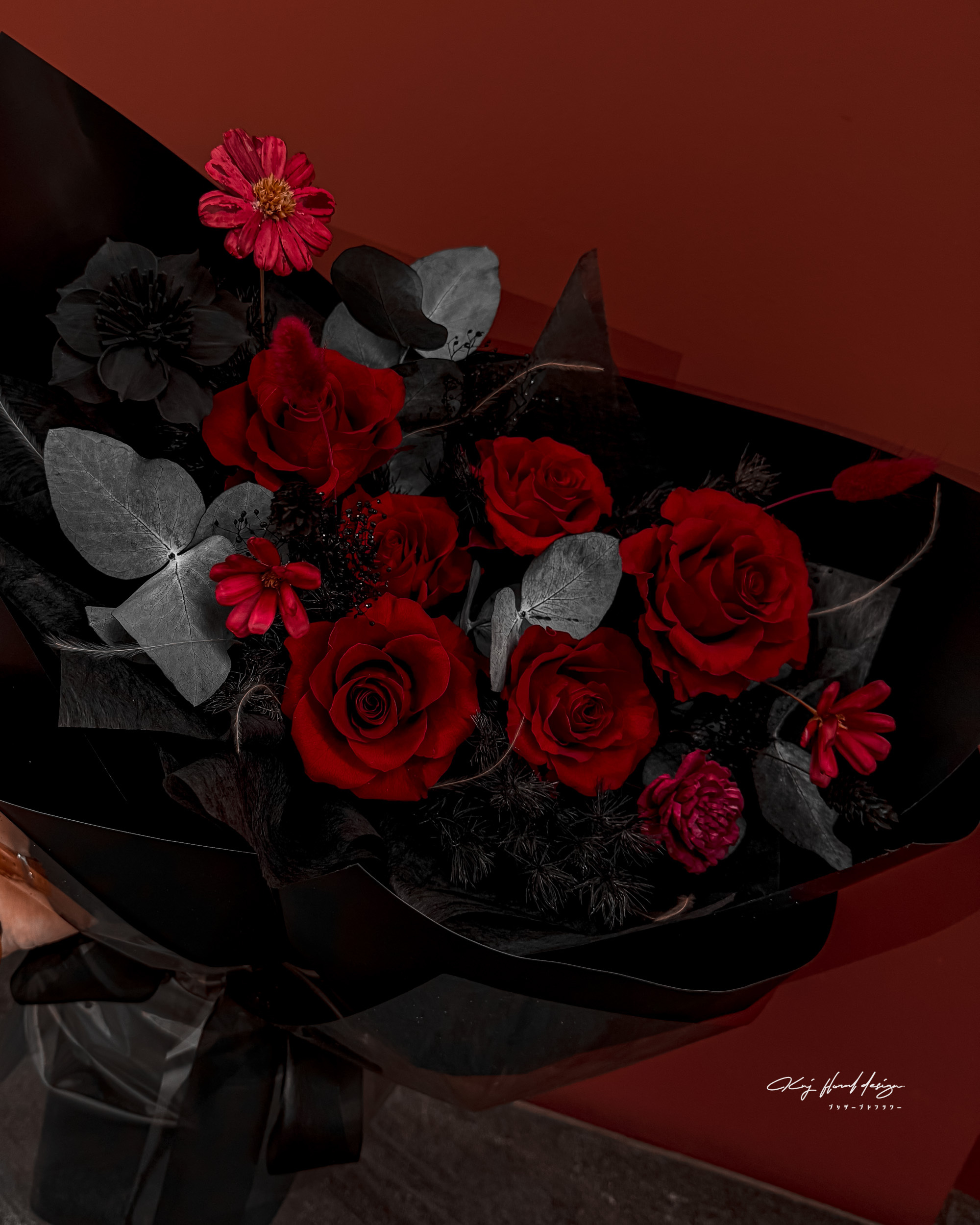 永恆餘燼．六朵永生玫瑰花束