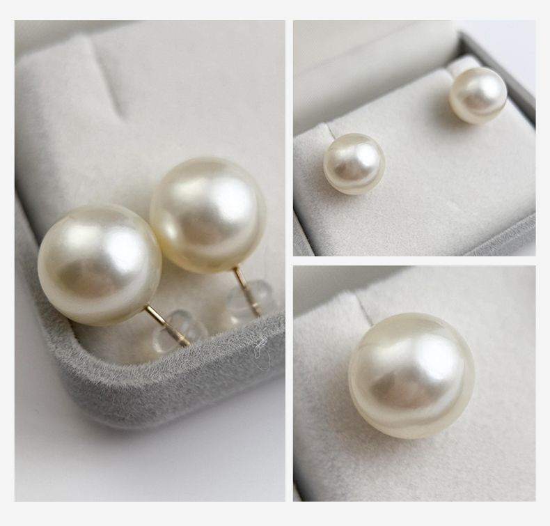 OTH-JJG0127-009 乾枯玫瑰香檳金素針耳釘 (A9)