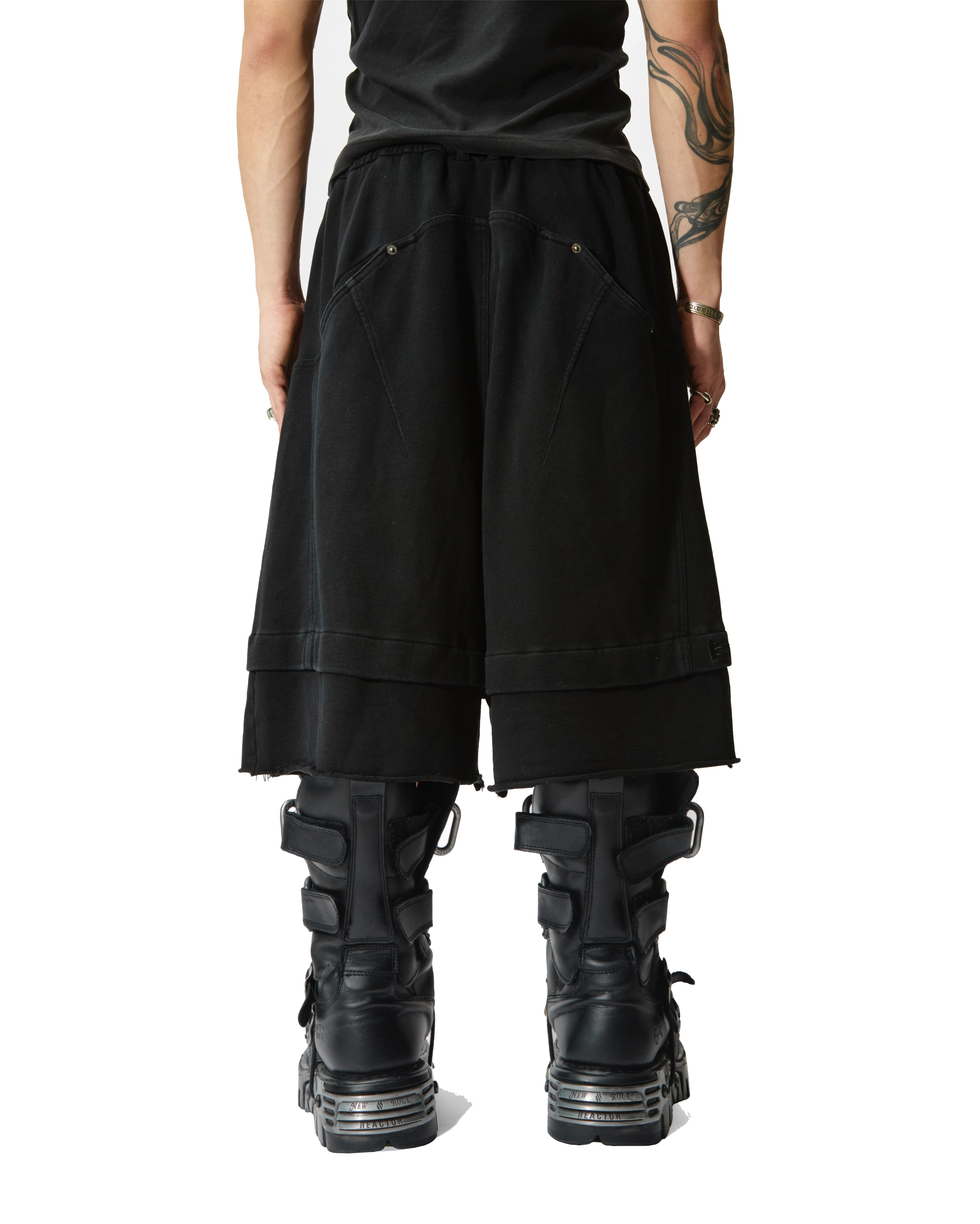 REMIX "re Washed Sweatpant Shorts" (Black)