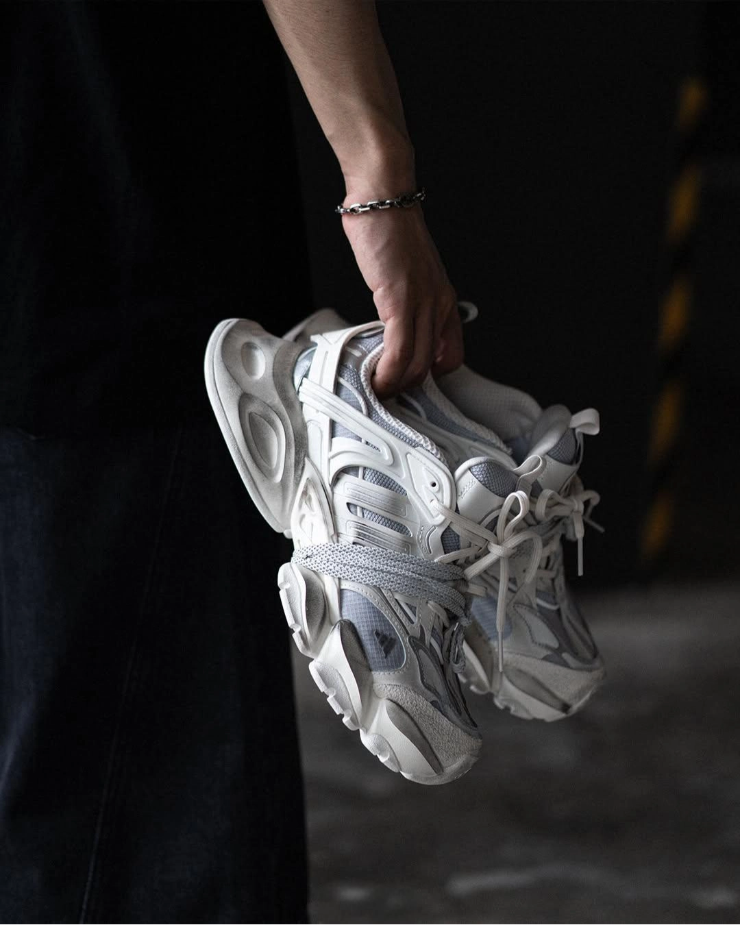 代購-Adidas XLG RUNNER DELUXE "White Grey" 白灰拼色 厚底增高 老爹鞋 男女同款 JS1588