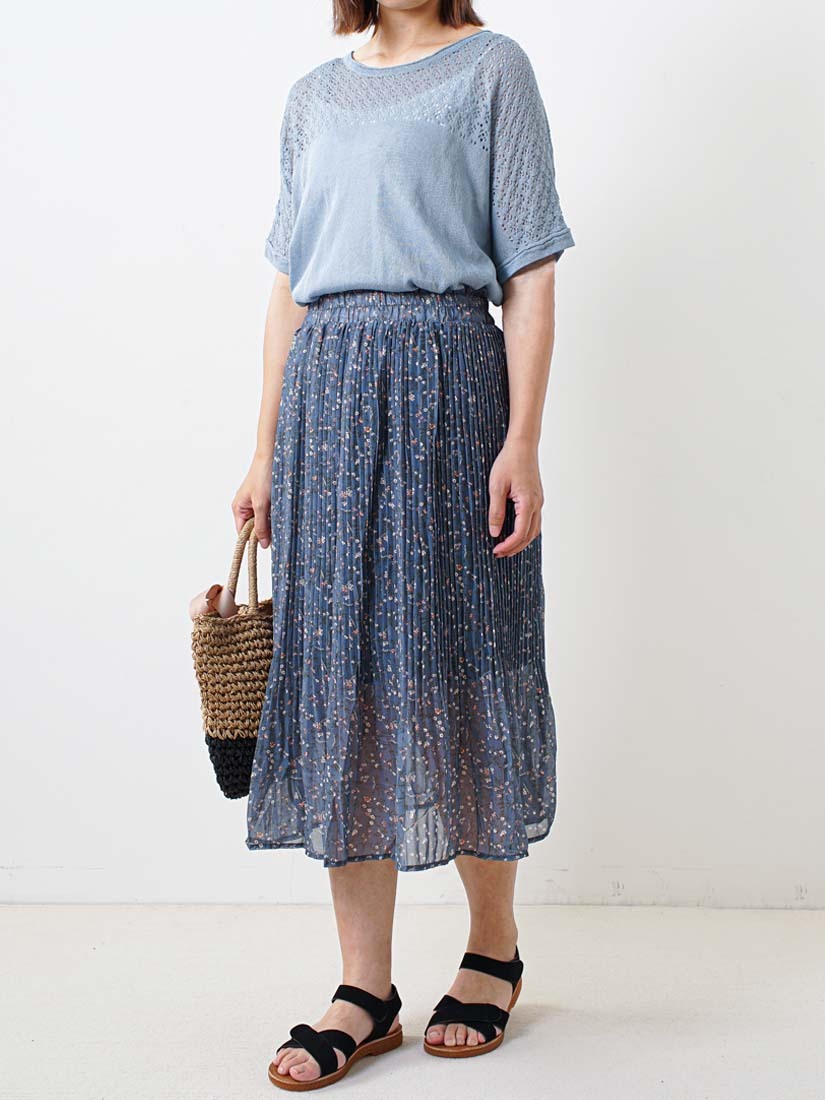 蜜糖微透膚提花針織上衣