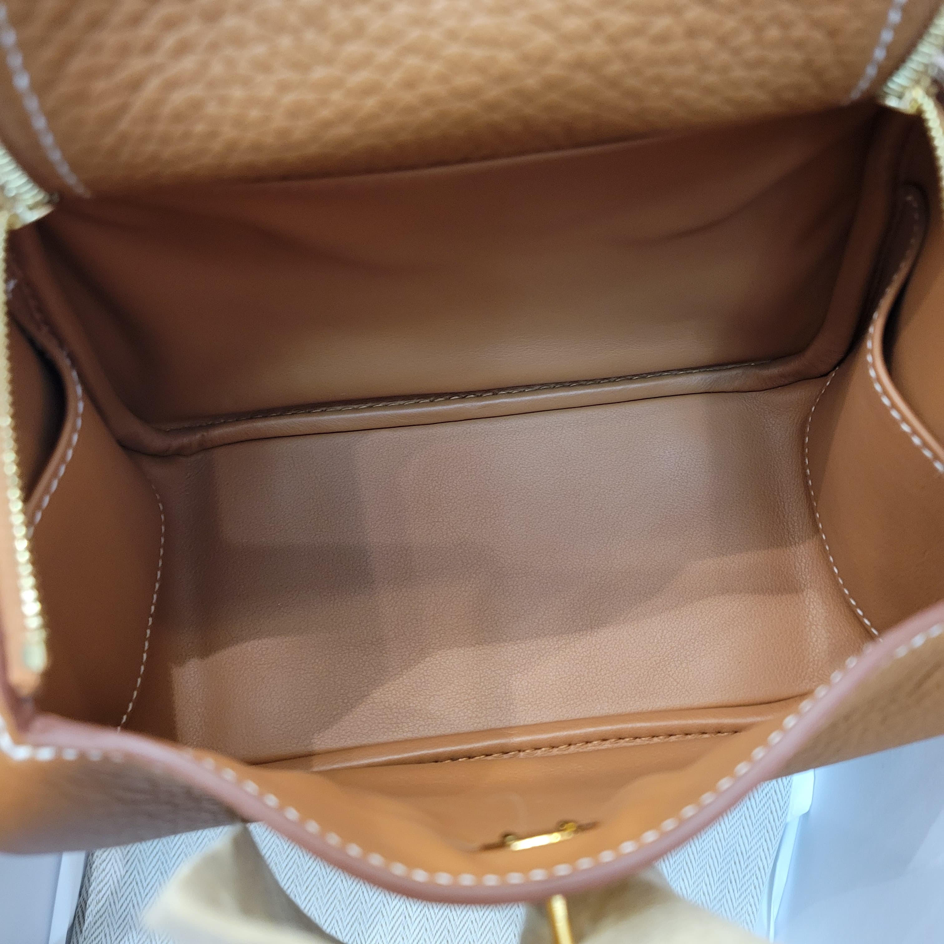 HERMES MINI LINDY 2 GOLD CC SHORT STRAP  2代  金棕金扣 短帶