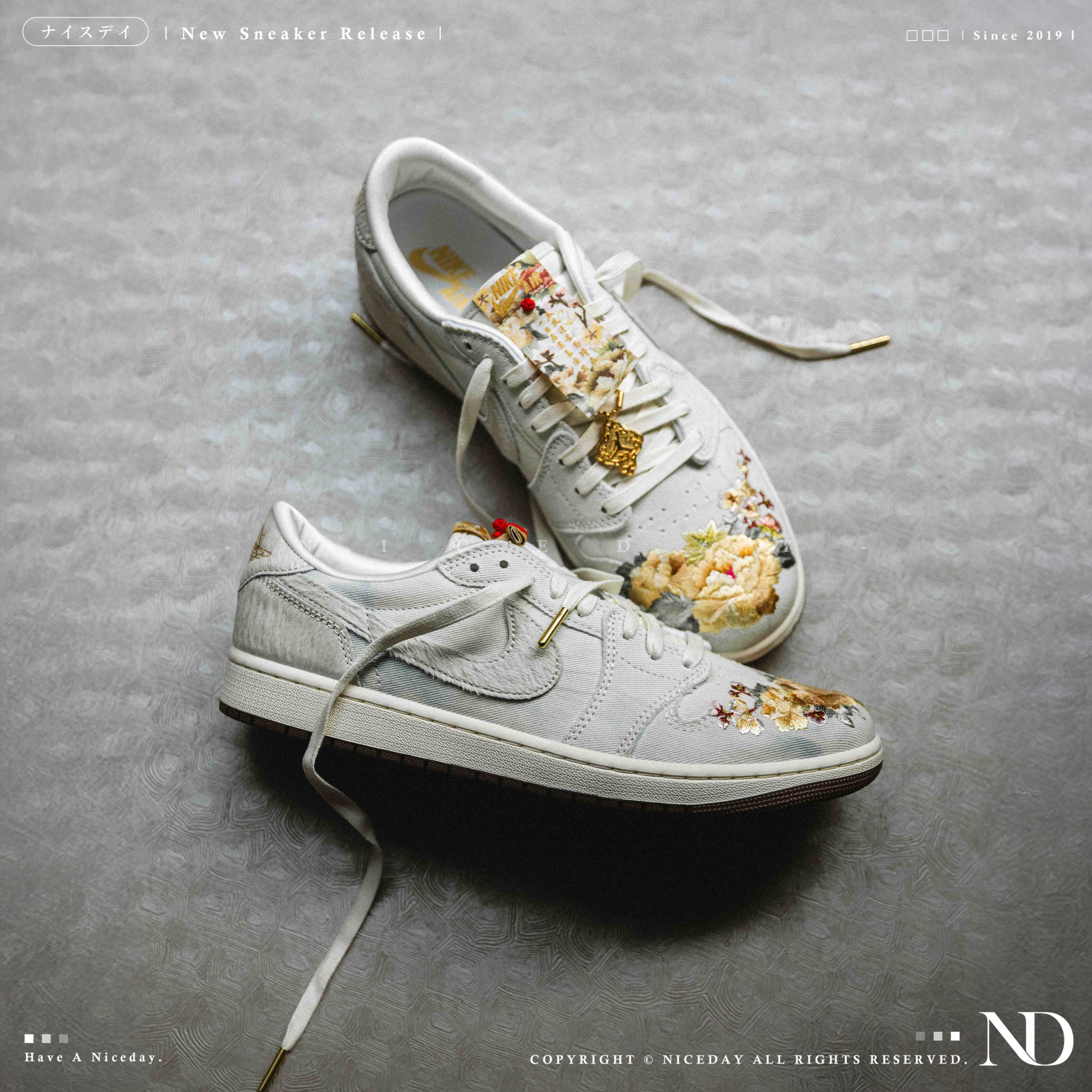 NICEDAY 現貨 Air Jordan 1 OG 馬年 CNY 小馬 刺繡 春節 刺繡 登科 復古 花 IQ1108-011