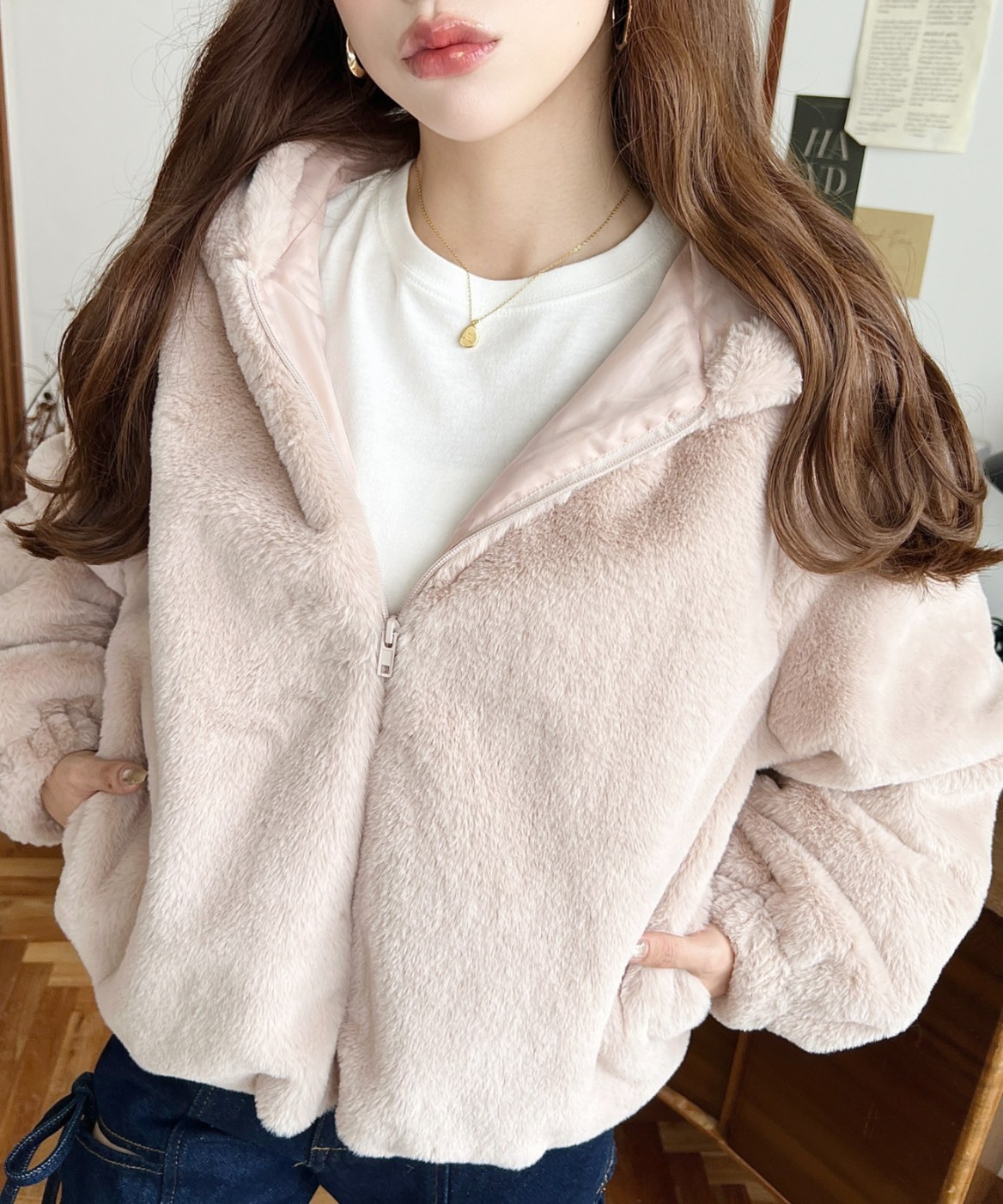 日本 Moment+ 短版 毛毛外套 連帽外套 五色