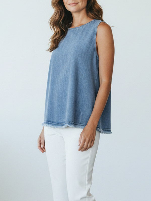 鬚邊牛仔背心