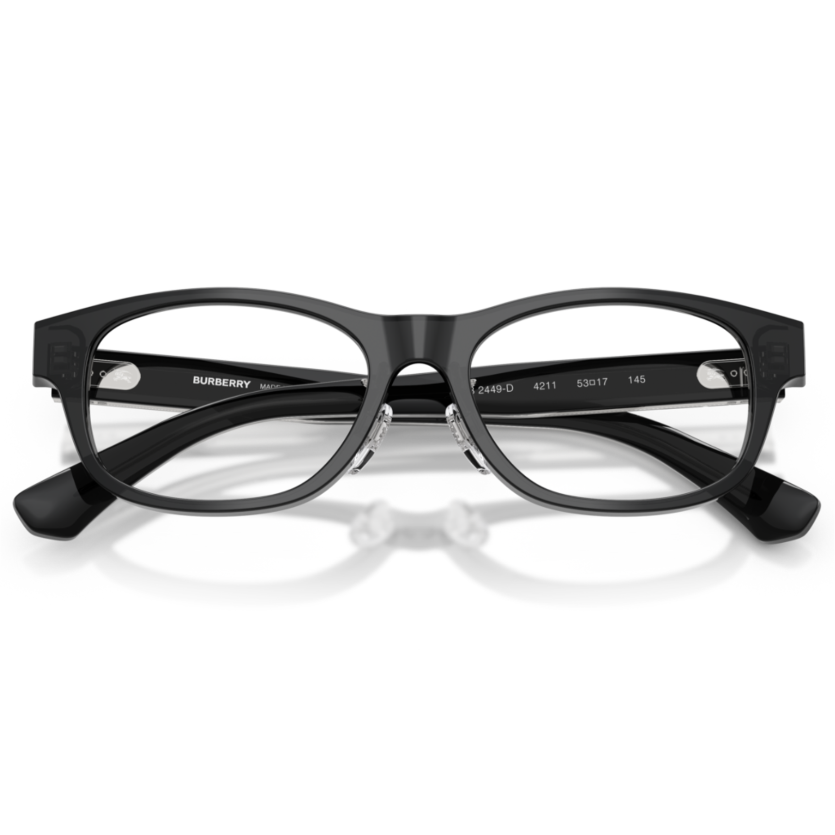 【BURBERRY】B2449D 4211-53mm 方框光學眼鏡♣(灰)