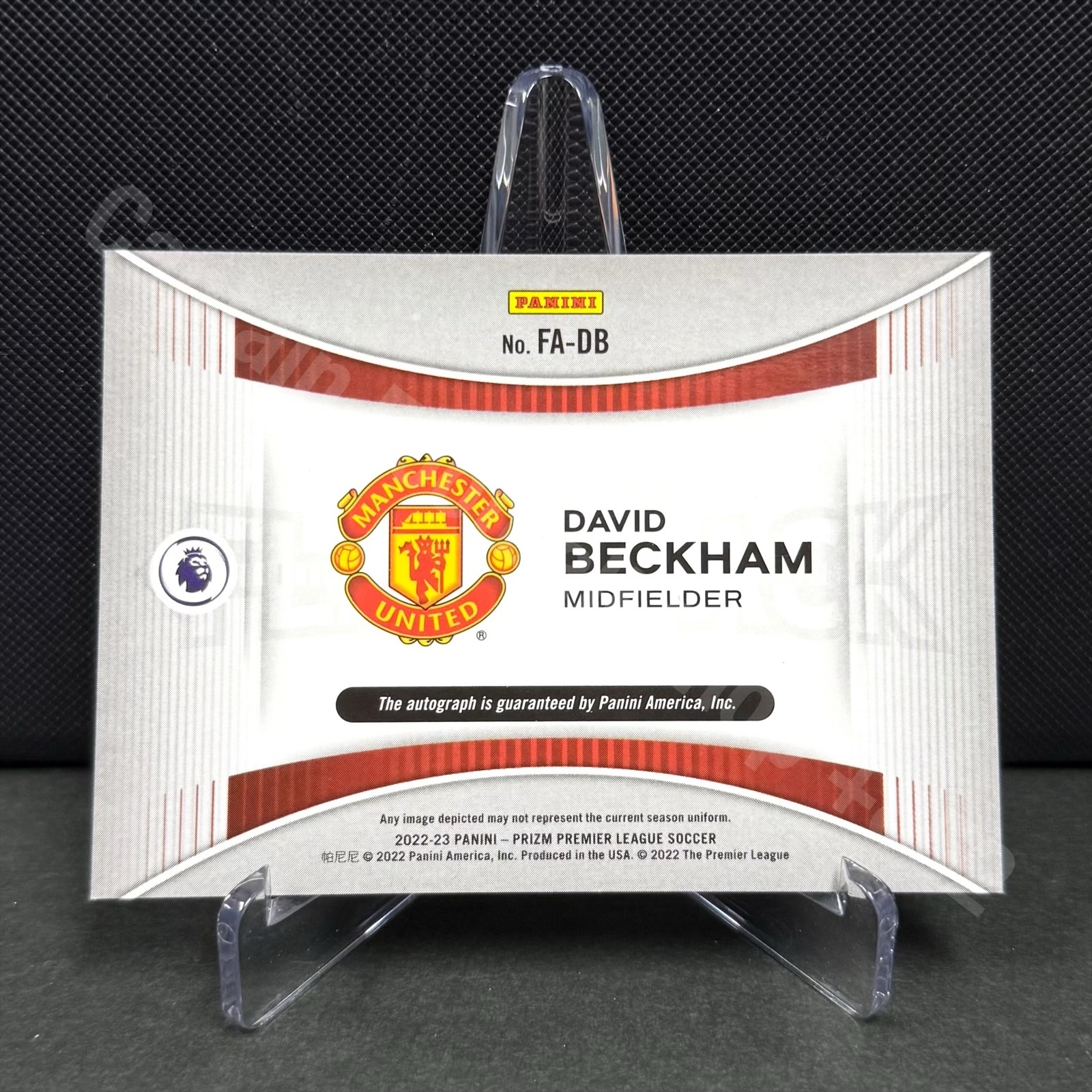 2022-2023 Panini Prizm Premier League Manchester United David Beckham Auto Card