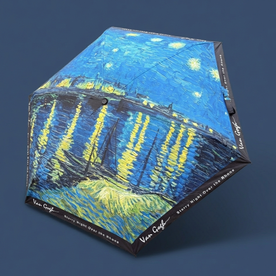 印象派極輕碳纖羽毛傘｜梵谷《隆河上的星夜》