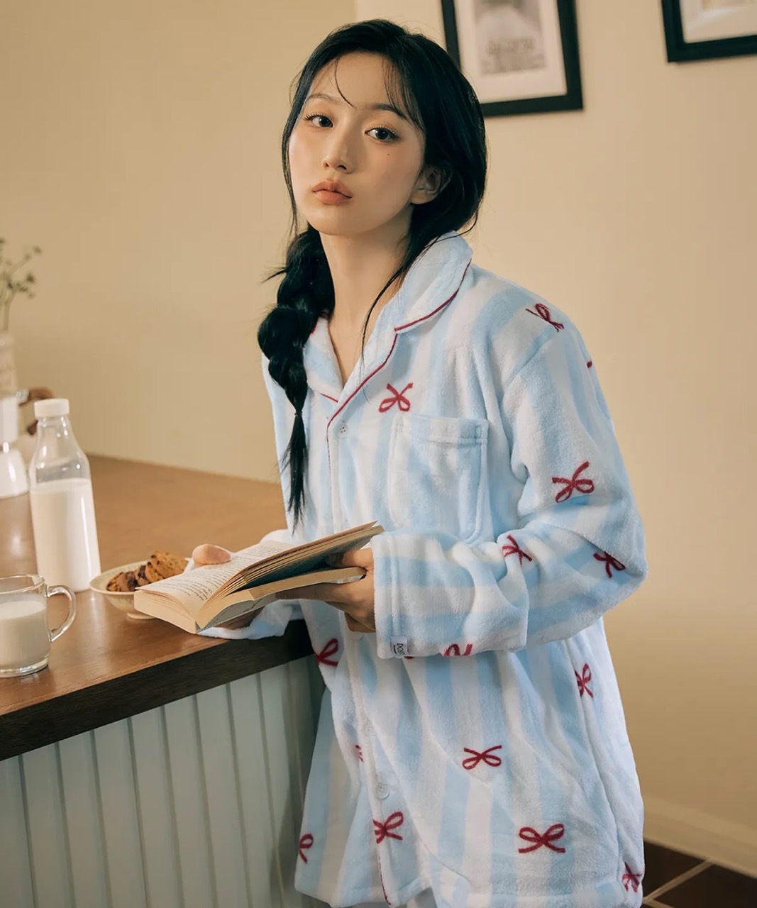 🇰🇷 Dossy Bownie Long-Sleeve Pajamas Set 冬天 絨毛 蝴蝶結 睡衣 套裝 組合 長袖 長褲 NMIXX Haewon 吳海嫄同款 / 預購