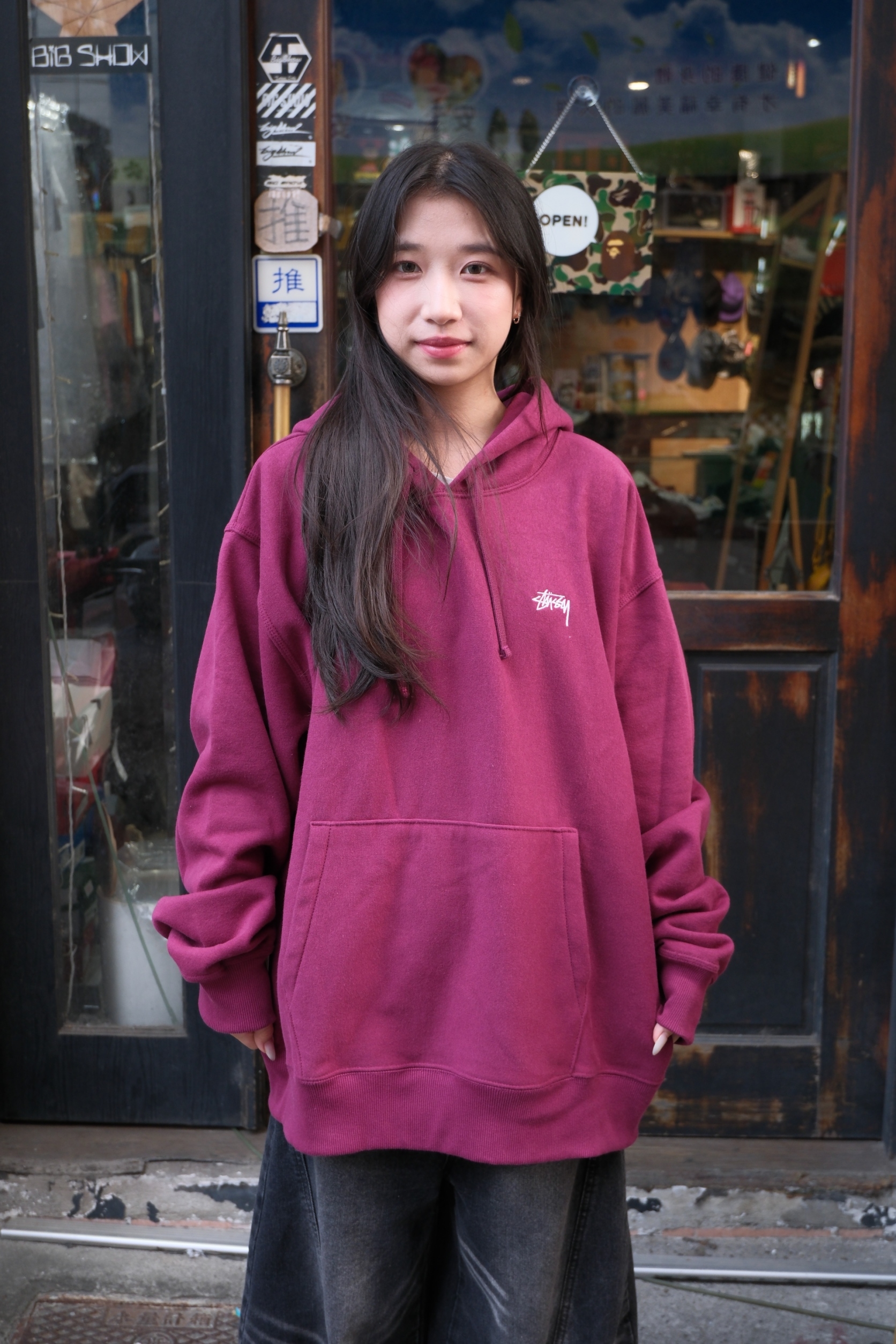 Stussy 胸口刺繡logo厚磅帽T 5色(118532)