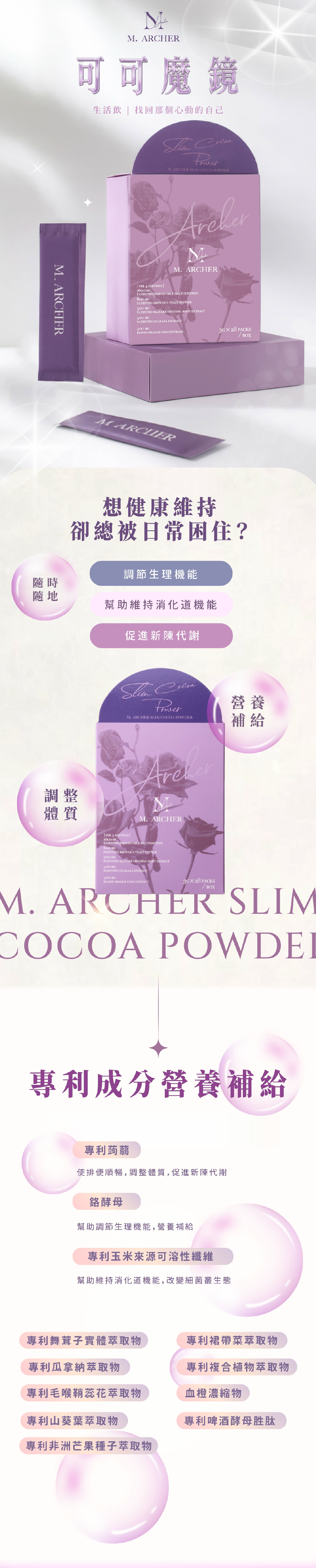 M. ARCHER 可可魔鏡 專利配方 日常飲食管理飲品 28包 商品形象
