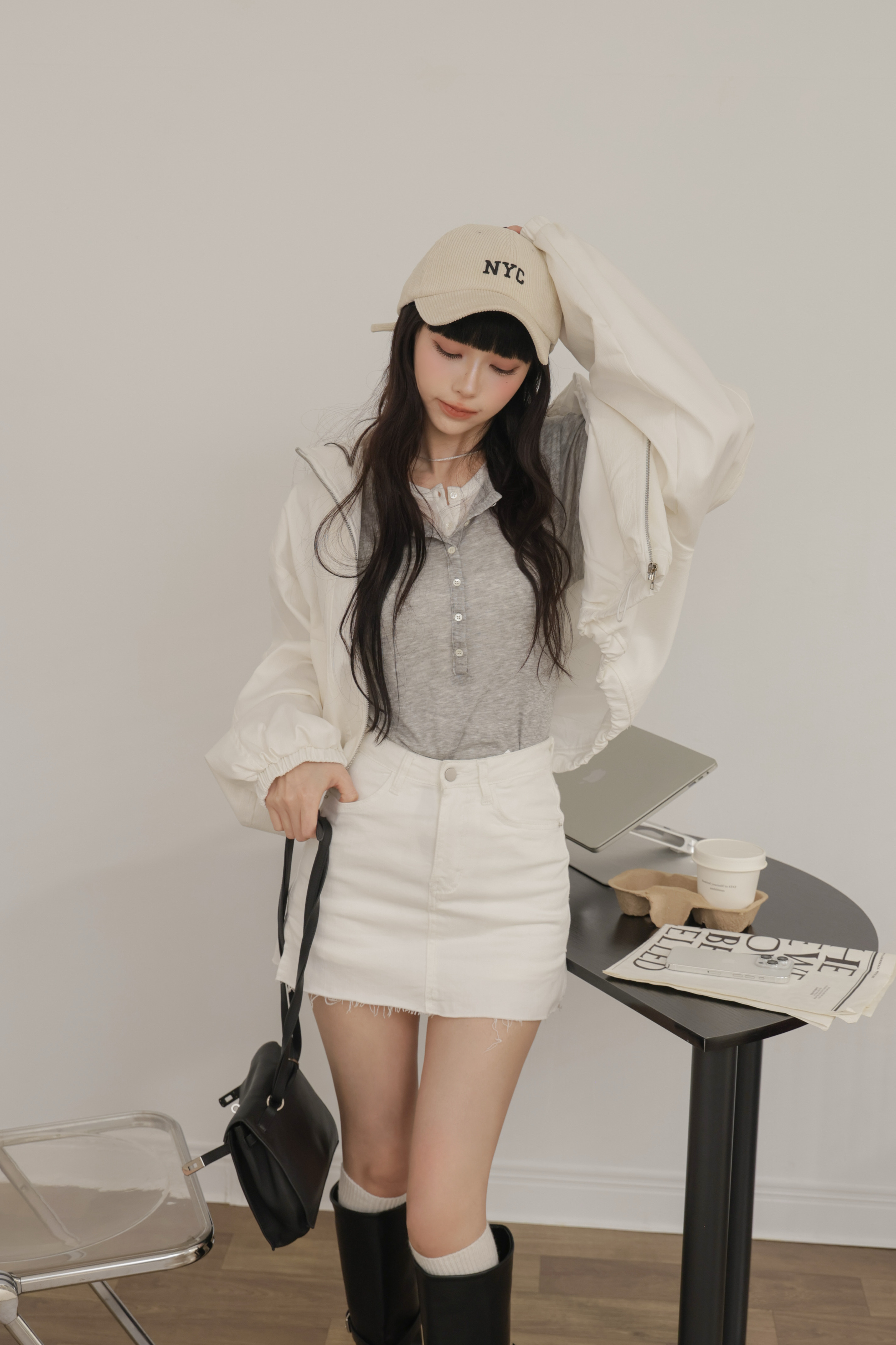 (現貨) 假兩件排釦上衣 J43