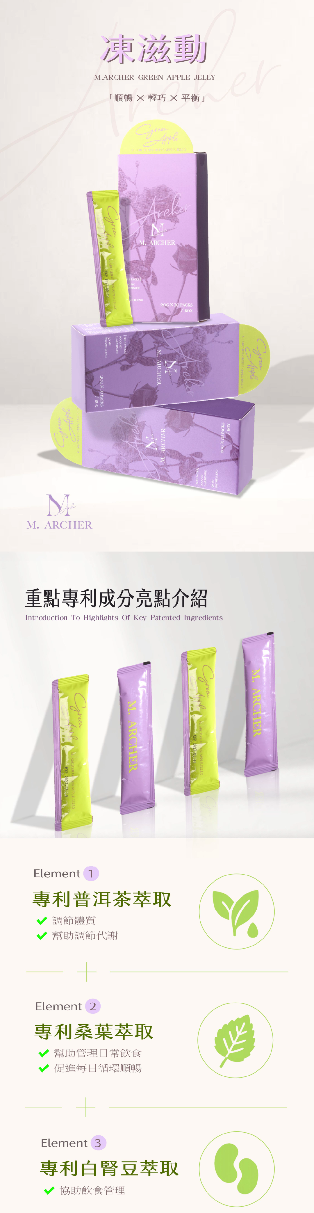M. ARCHER 凍滋動 青蘋果風味 10入 日常飲食搭配 商品形象