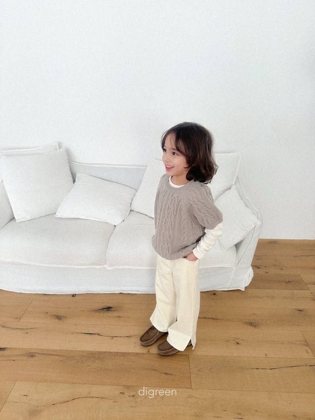 正韓春Digreenkids 兩色微開衩日系長褲