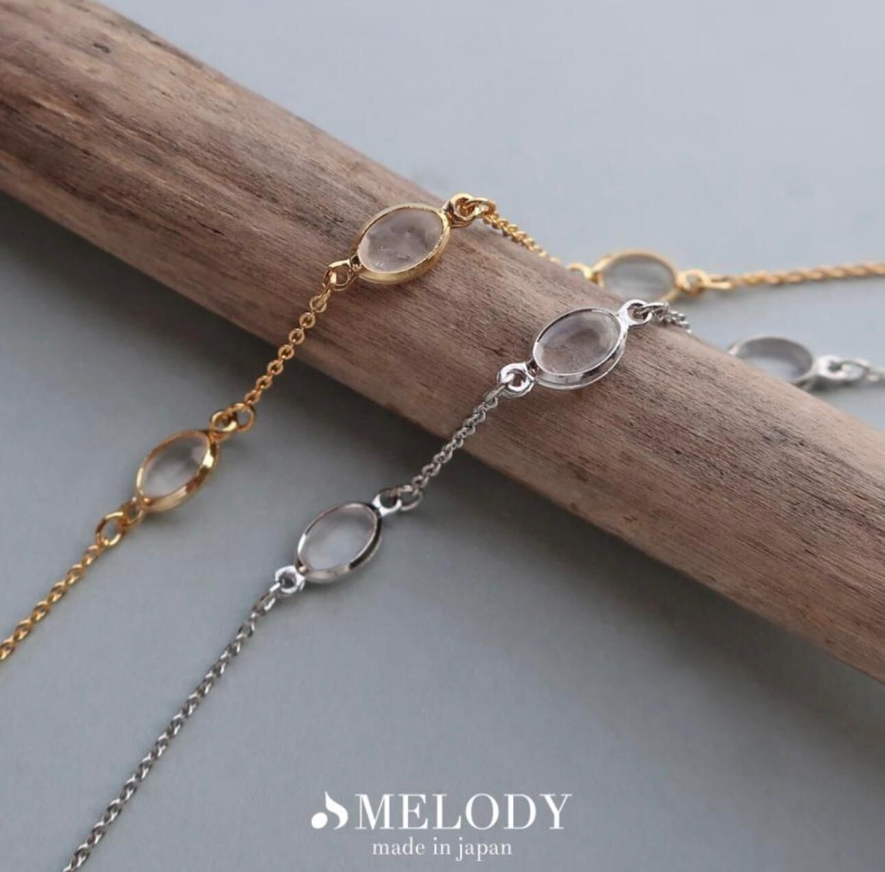 【預購】JN012707 Melody Accessory 霧面水晶眼鏡鑲嵌手鍊