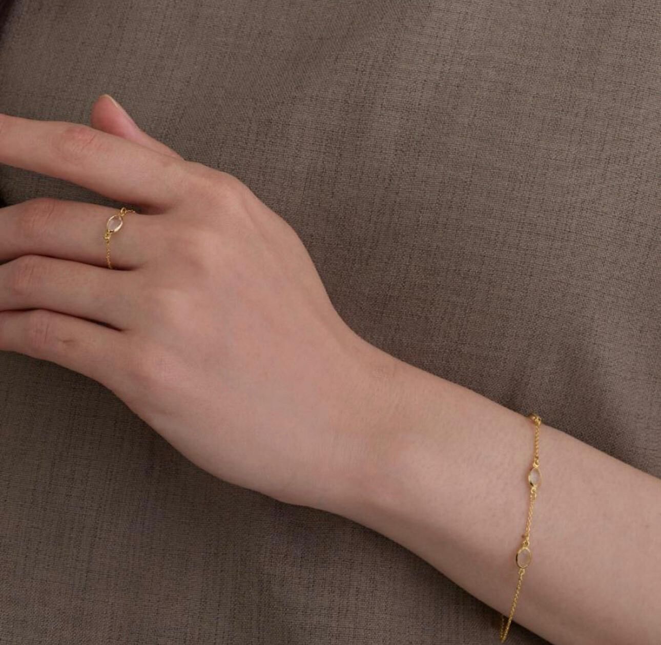 【預購】JN012707 Melody Accessory 霧面水晶眼鏡鑲嵌手鍊