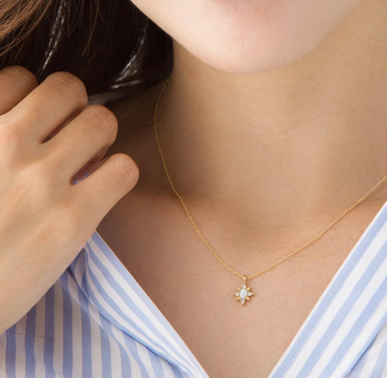 【預購】JN012708 Melody Accessory 手工蛋白石項鍊