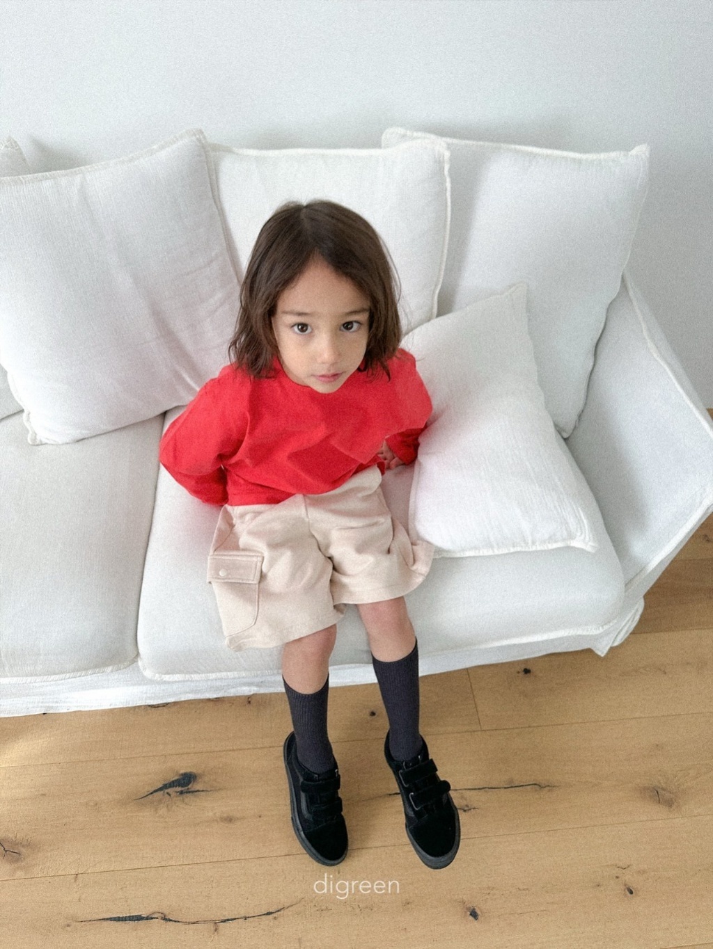 正韓春Digreenkids 兩色口袋五分棉褲