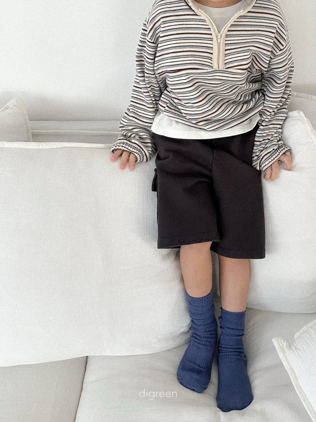 正韓春Digreenkids 兩色口袋五分棉褲