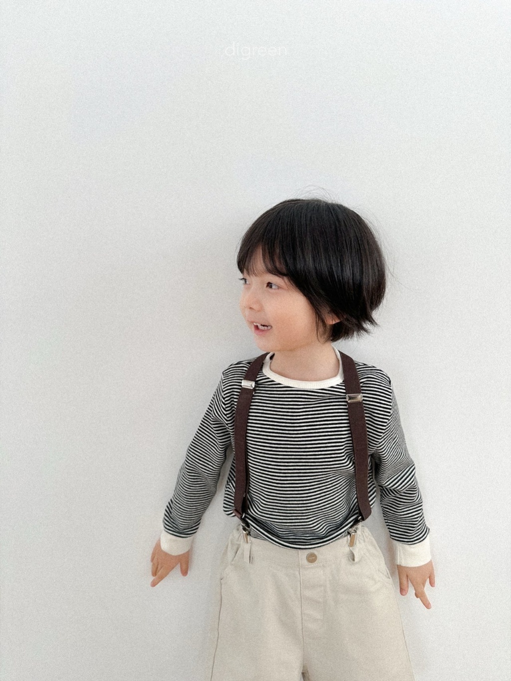 正韓春digreenkids 英倫復古吊帶夾