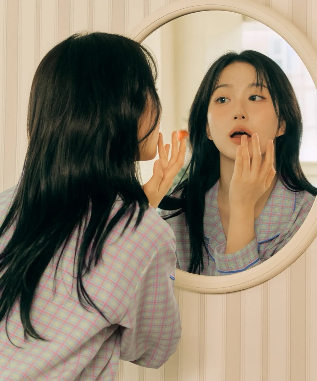 🇰🇷 Dossy Pooky Long Sleeve Pajamas Set 綠黃 藍色 粉色 格紋 睡衣 套裝 組合 長袖 長褲 NMIXX Haewon 吳海嫄同款 / 預購