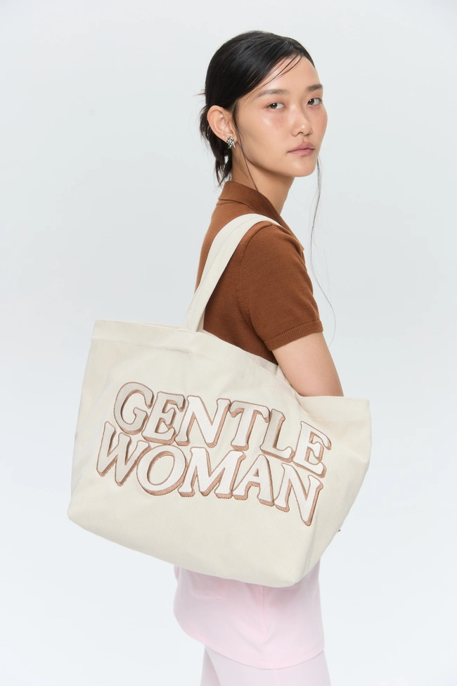 Gentle Woman Corduroy Tote(Cream)