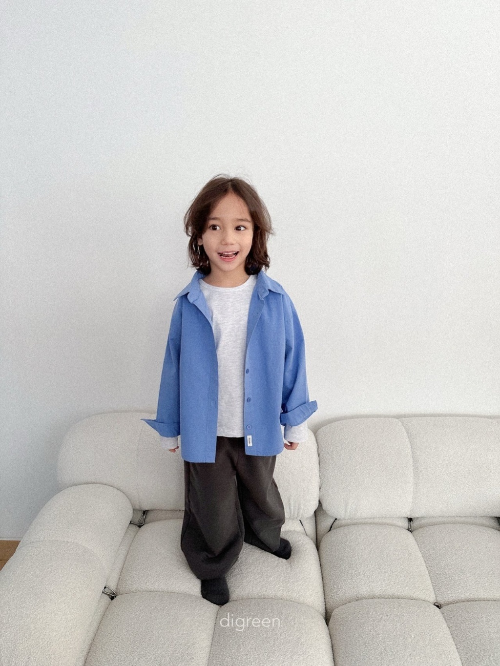 正韓春Digreenkids 兩色瀟灑風格搭配襯衫