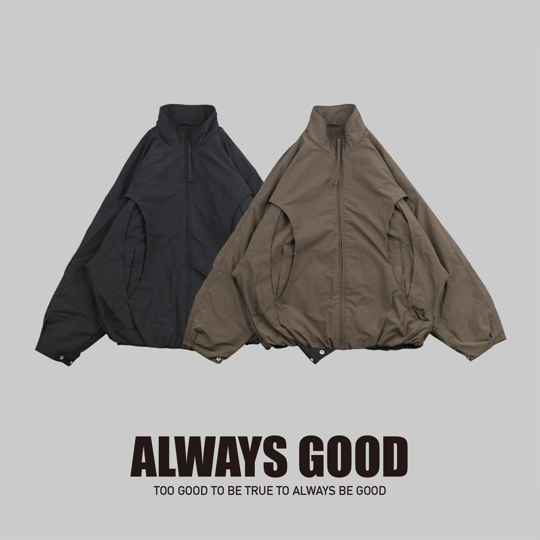 『Always_Good』拼接 解構 防風 鋪棉 包暖 立領 外套