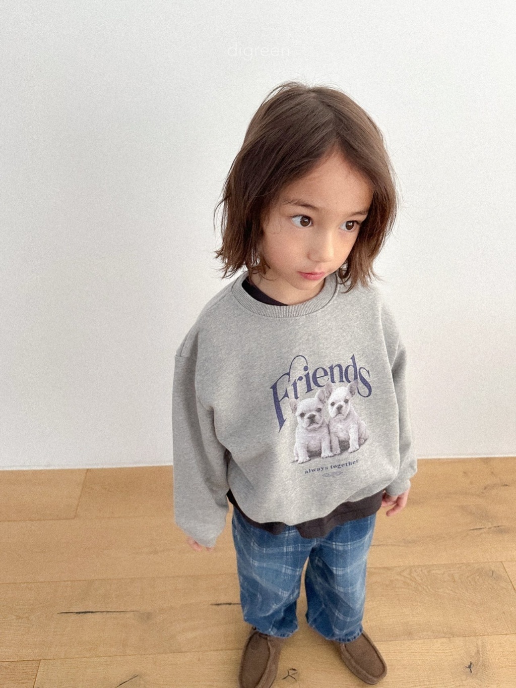 正韓春Digreenkids 三色狗狗朋友上衣