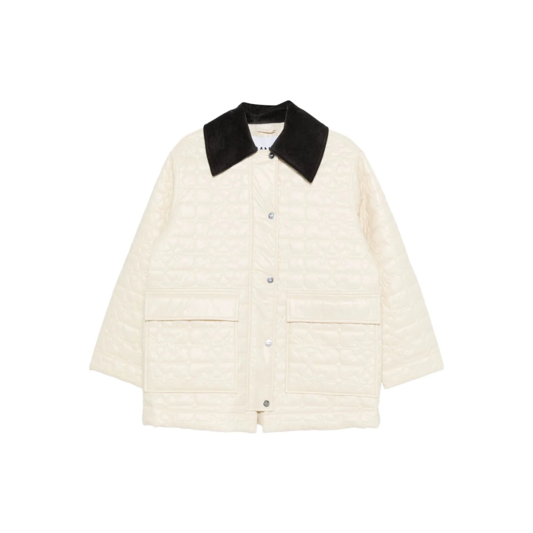 1FF0101-360 [GANNI] Quilted Jacket Ivory (SS26) #A1010078 (C-EU-E)