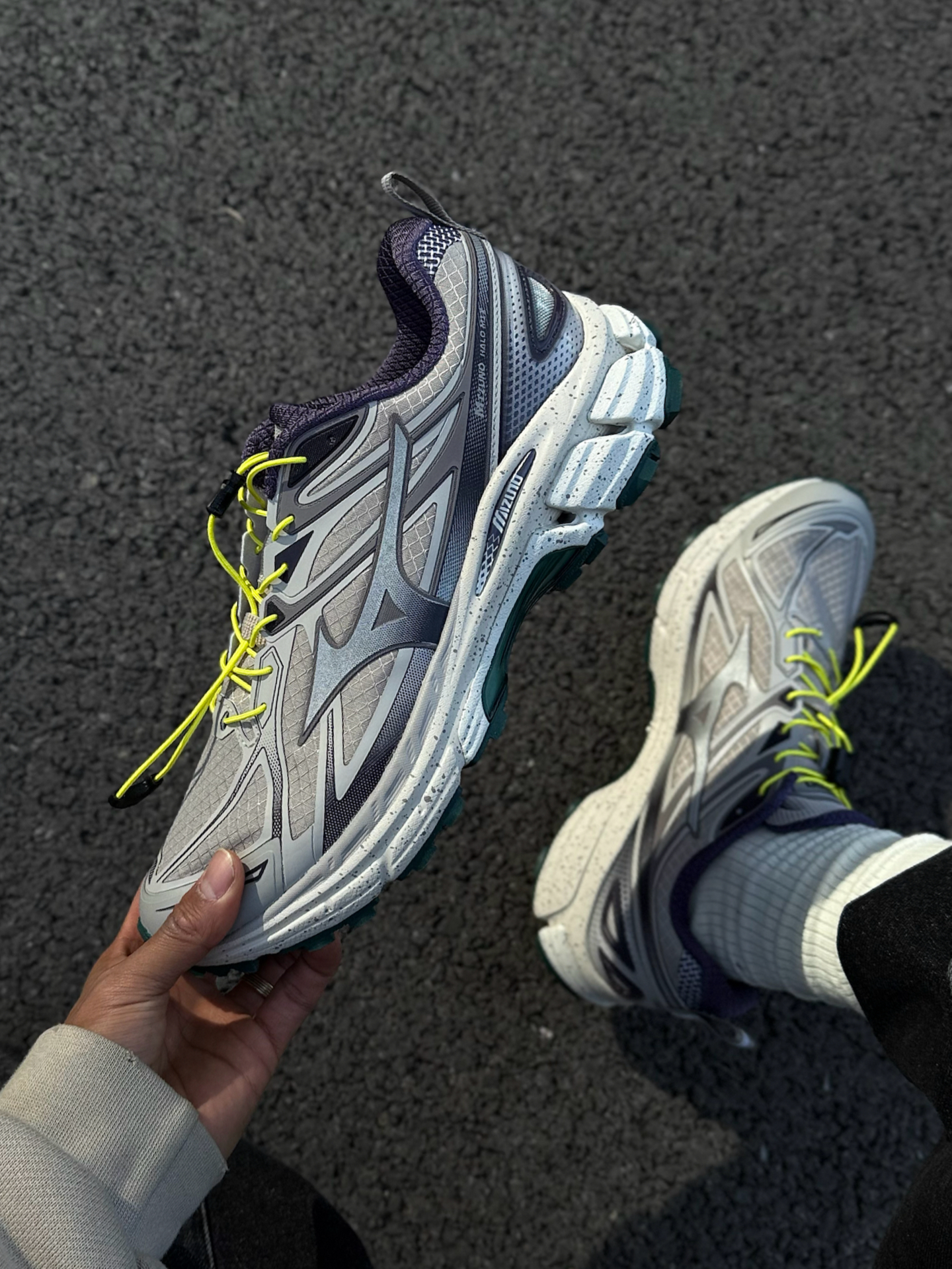 代購-Mizuno Halo Mix TL 跑鞋 男女同款 細繩灰 D1GH251211