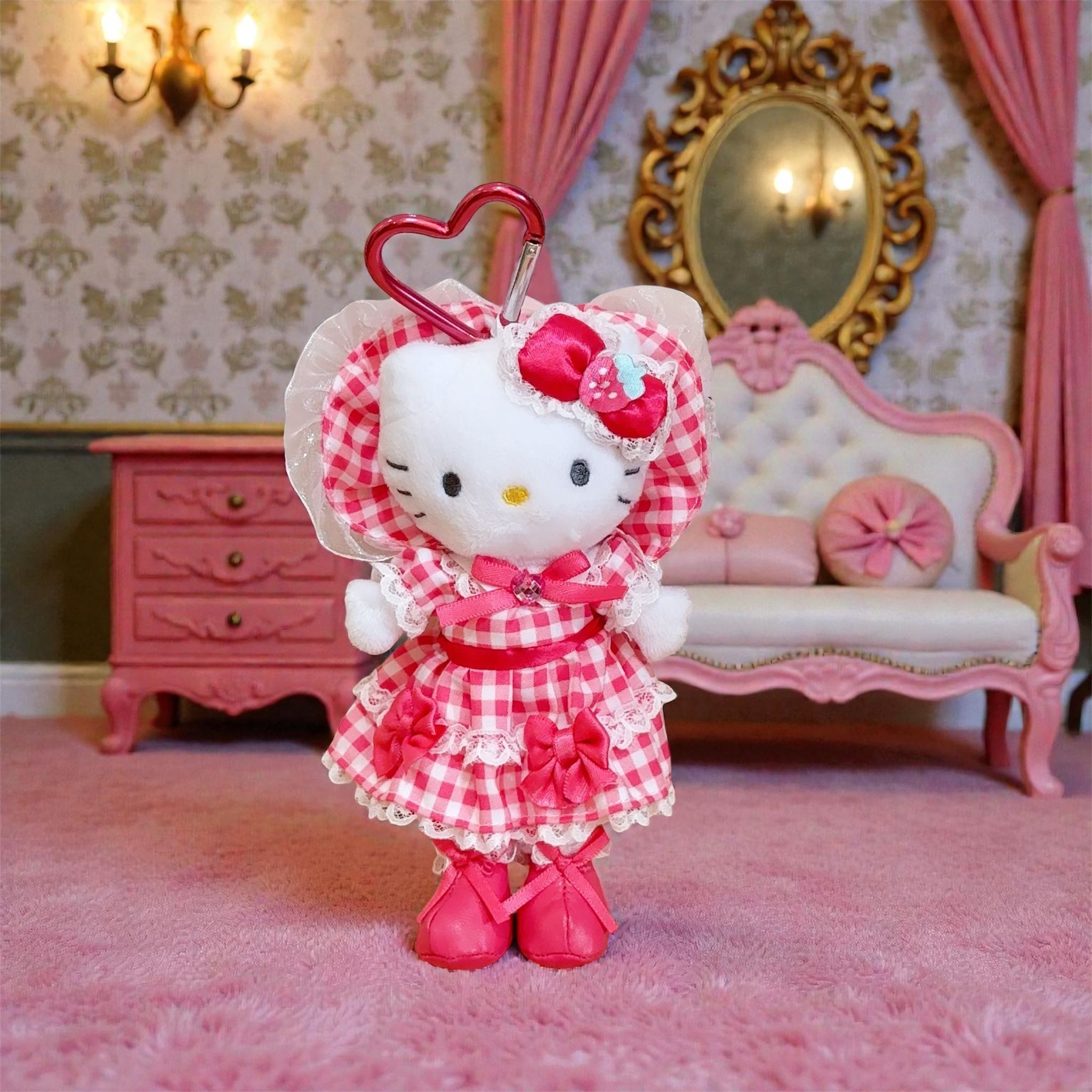 25147 Sanrio Hello Kitty 長腿系列掛飾 A 紅色蘿莉塔 #JP-NIC25-KT55-11