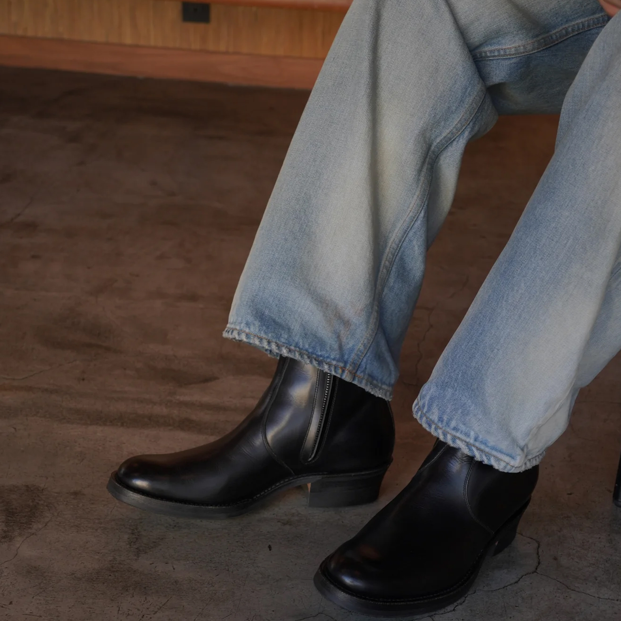 靴 ROLLING DUB TRIO GLEANERS ZIP Rolling Dub Trio - Gleaners Zip (Black Box Calf)