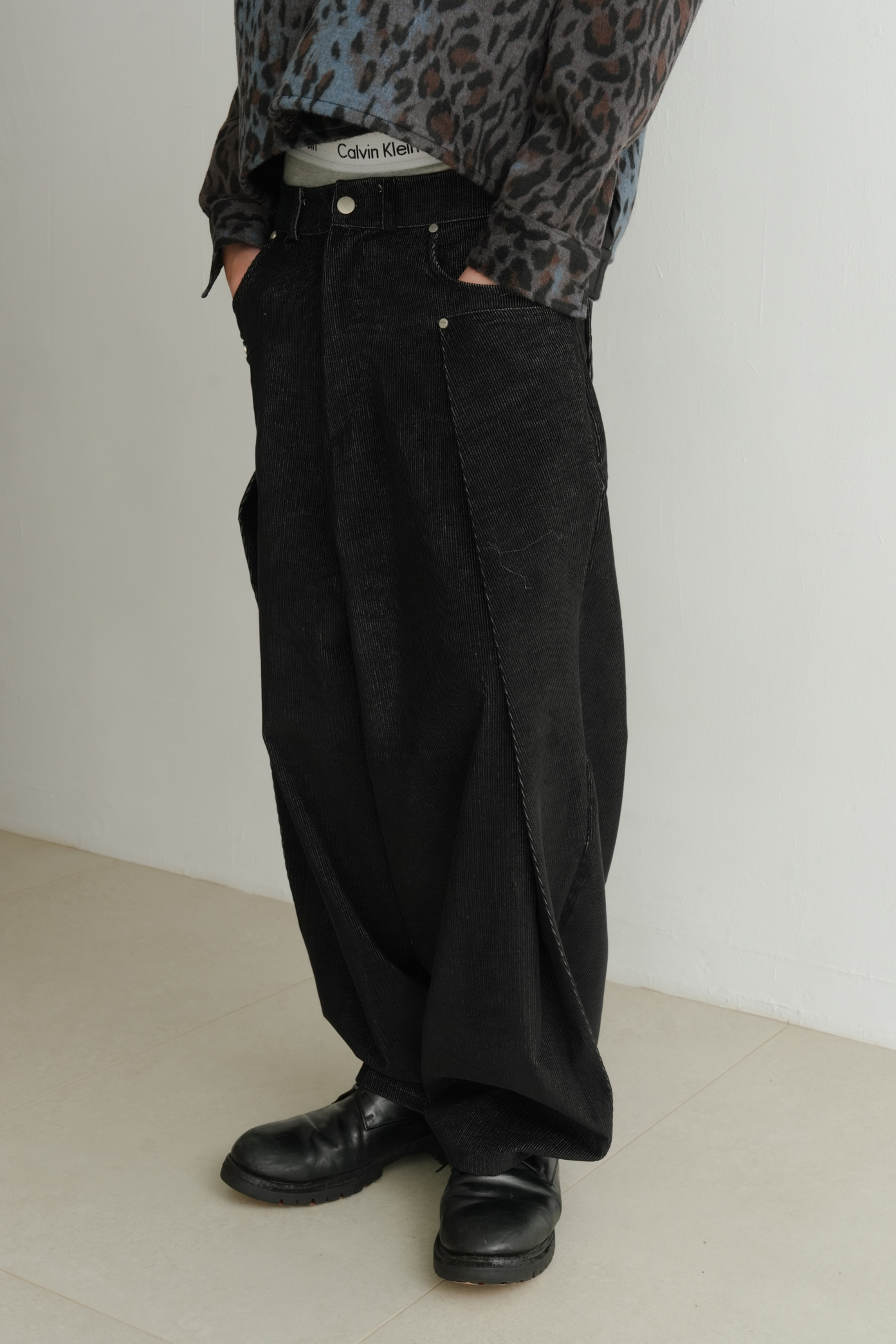 Corduroy Denim Balloon Pants #長褲