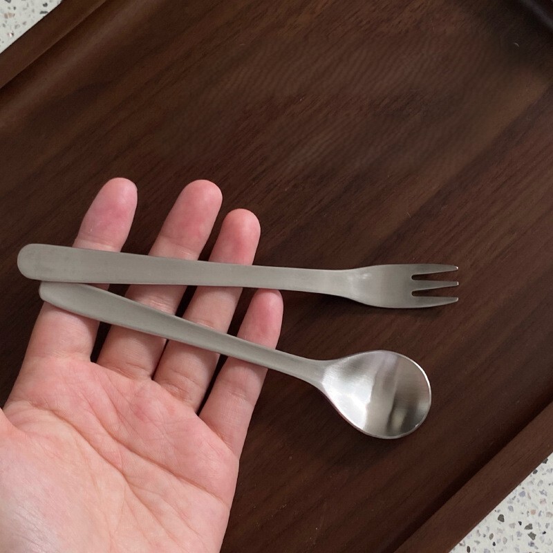 《6554》不銹鋼霧面磨砂甜點勺叉子