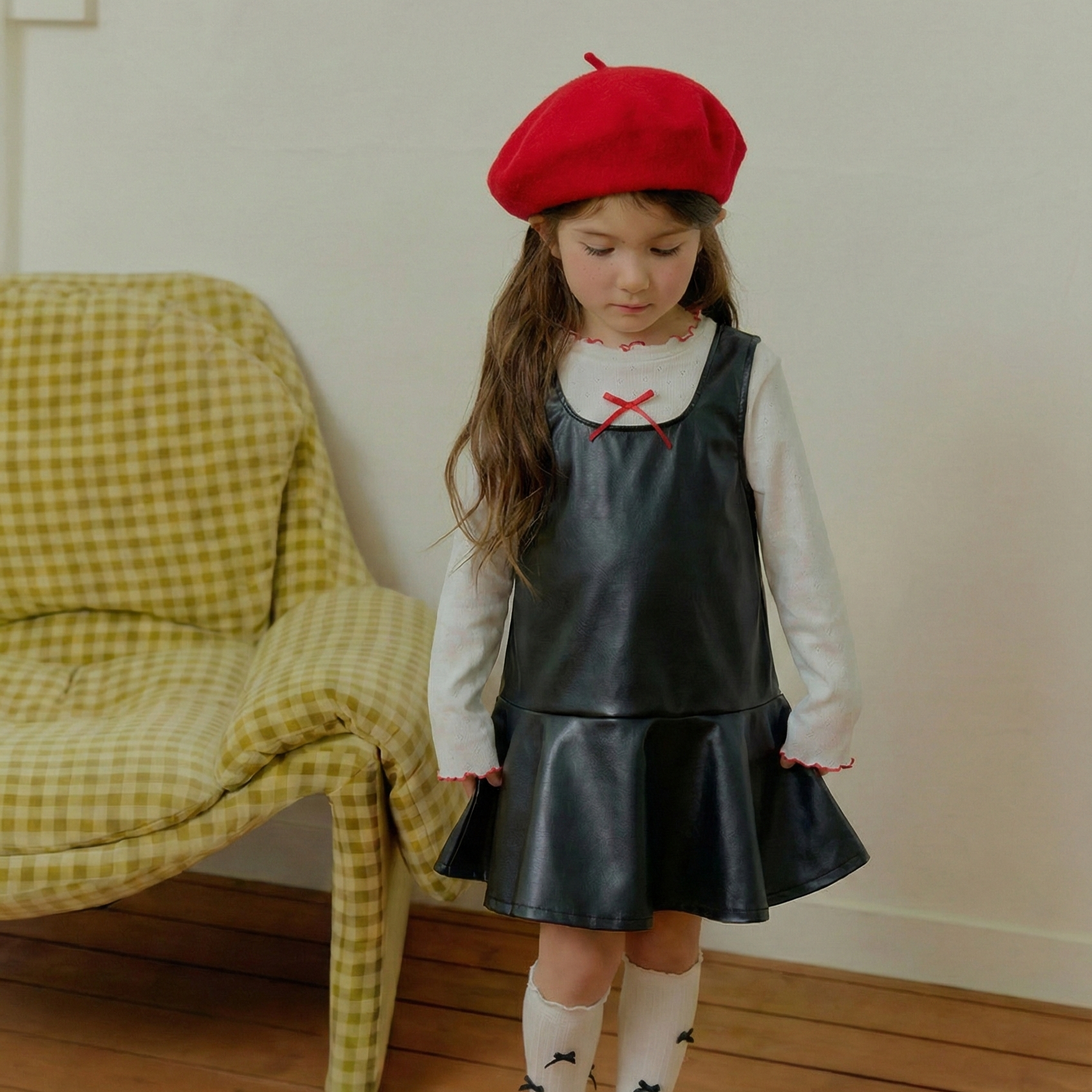 90-130 個性皮革背心裙 2色