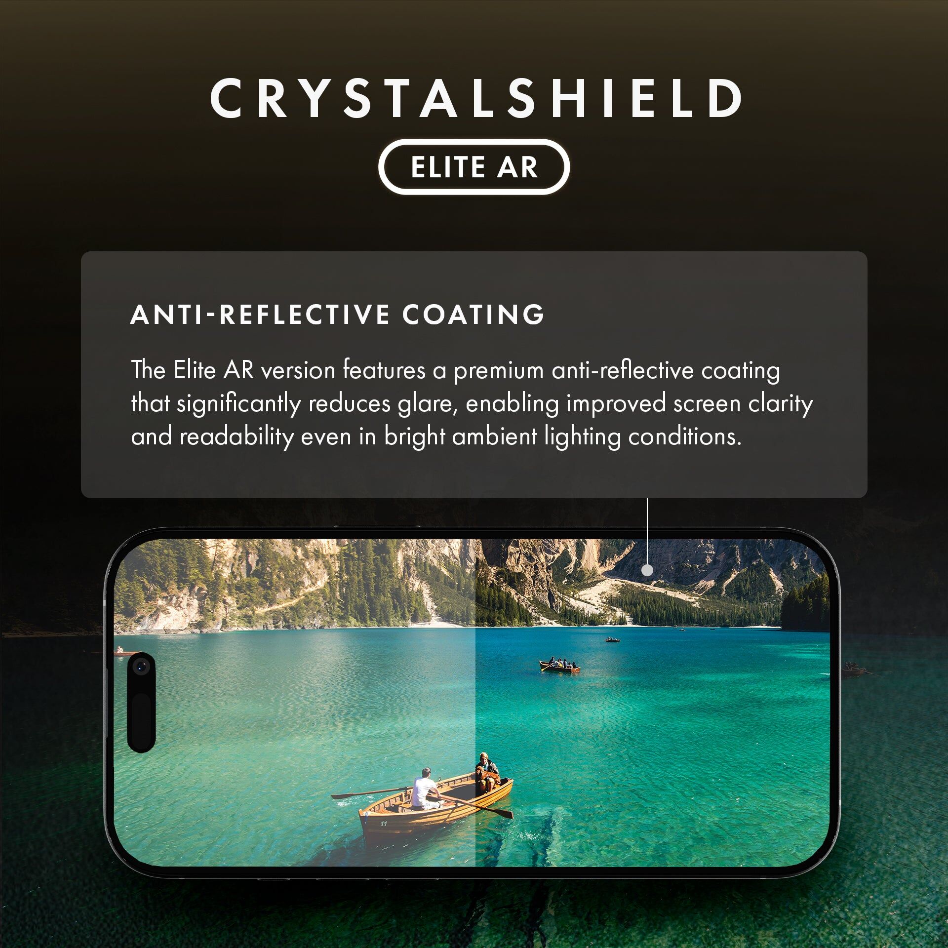 Caudabe CrystalShield Elite AR 屏幕保護貼-iPhone 17 Pro Max