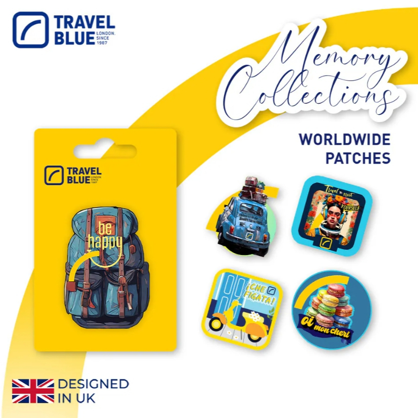 【樂森藥局】Travel Blue 藍旅-世界款布貼章-快樂背包客