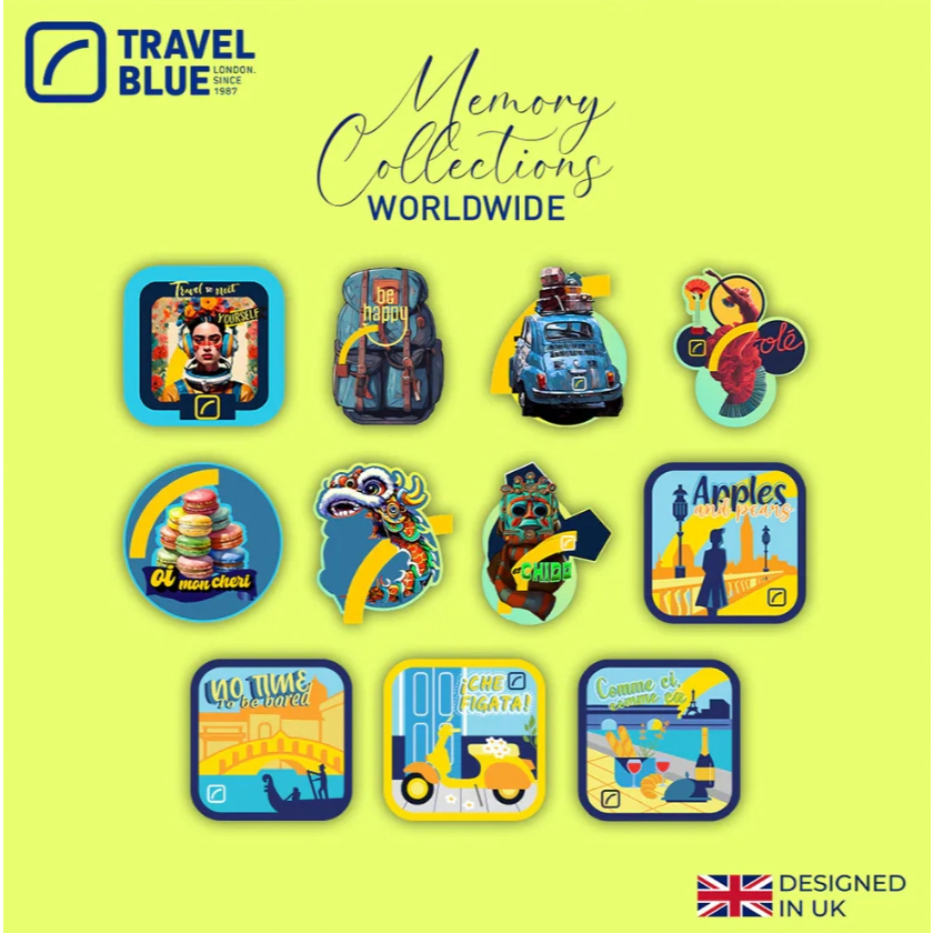 【樂森藥局】Travel Blue 藍旅-世界款布貼章-快樂背包客