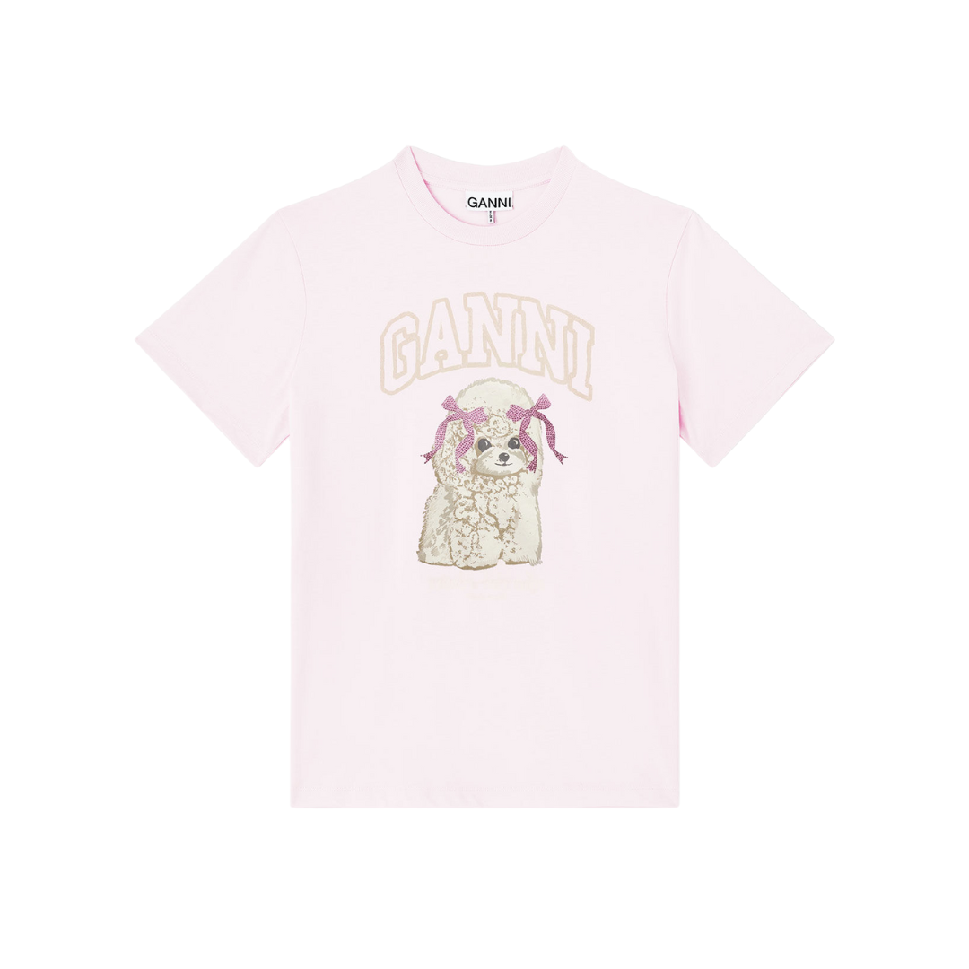 1FF0101-370 [GANNI] Poodle T-Shirt Chalk Pink (SS26) #A1050062 (C-EU-E)